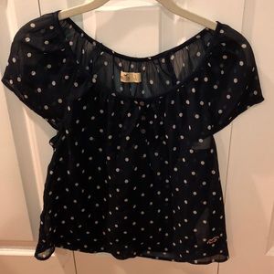 Hollister polka dot blouse